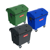 Sulo MGB 1100 mit Runddeckel und Deckel im Deckel grau Container Müllbehälter Sulo MGB 1100 mit Runddeckel und Deckel im Deckel grau Container Müllbehälter