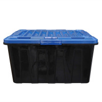 Rollenbox 100 Liter grau mit Deckel blau Rollenbox 100 Liter grau mit Deckel blau
